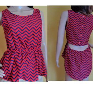 CALS zig zag print Hi Lo top with peek a boo back